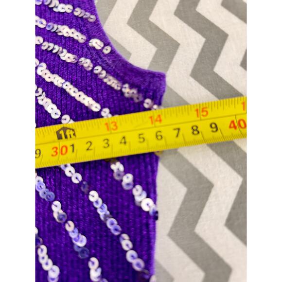 Investments Purple Sequin Knit Tank Top – Size Small - Picture 3 of 7